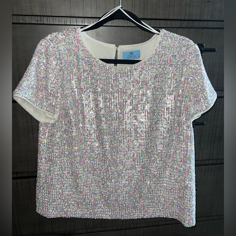 Multicolor, sequin shirt